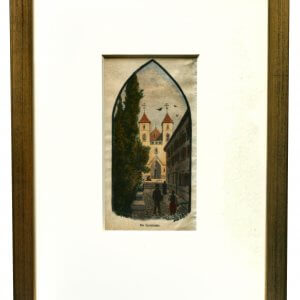 „Leechkirche “ – Xylographie, Bezeichnung am Werk - Grazer Motiv zur zweiten Hälfte 19.Jh., handkoloriert